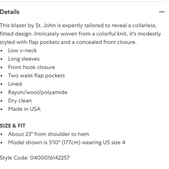 St. John Collarless Woven Fuchsia Multicolor Tweed Boucle Blazer Jacket 8 2019 - Picture 16 of 16